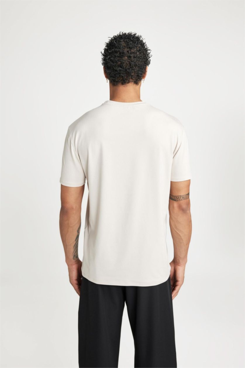 MAN Sand Standard Fit Crew Neck Short Sleeve T-Shirt