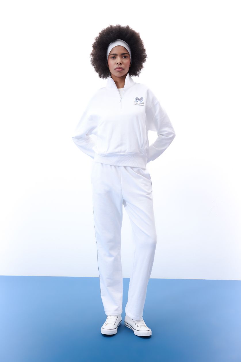 WOMAN White DeFactoFit Standard Fit Wide Leg Chino Pants