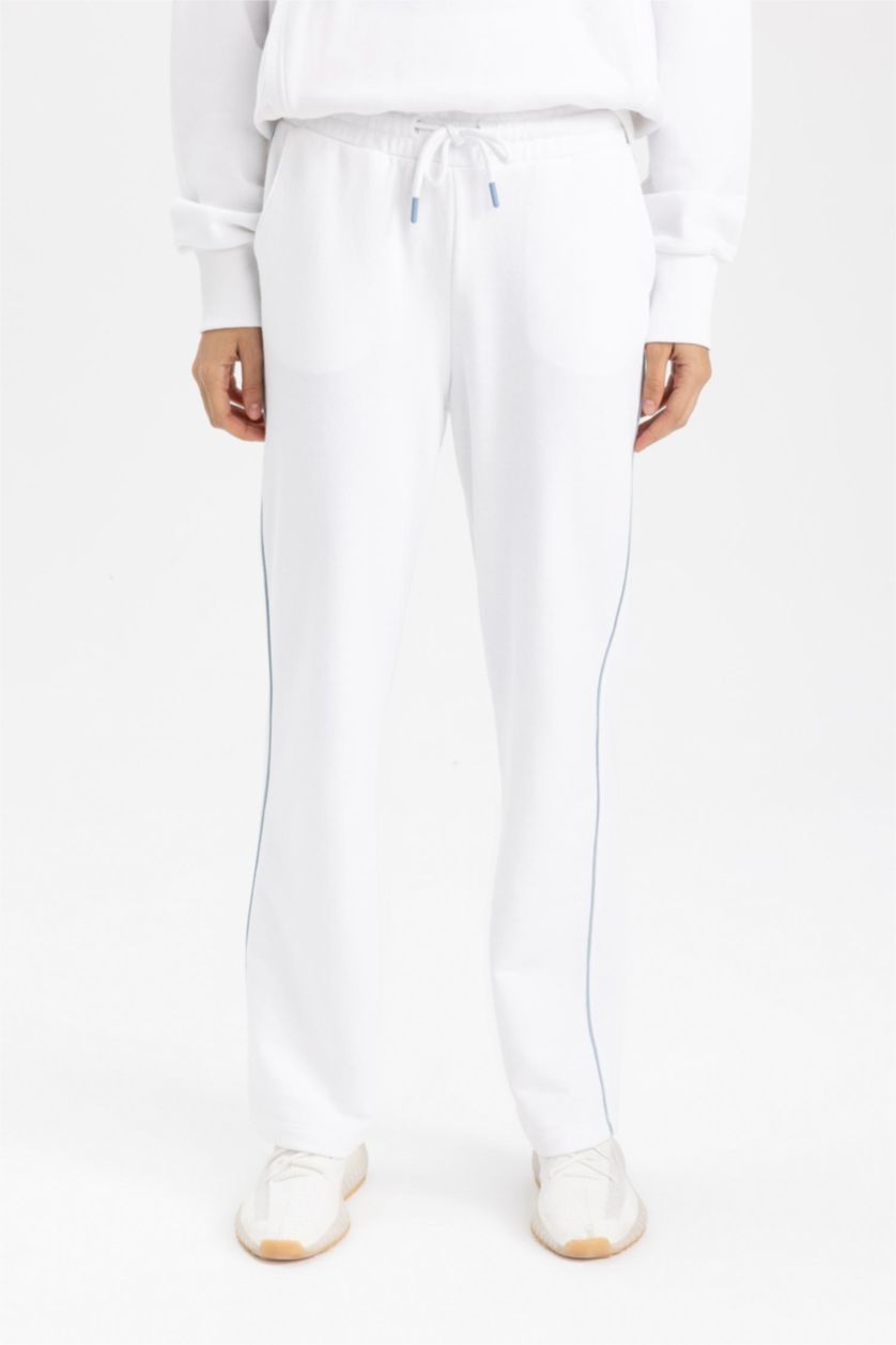 WOMAN White DeFactoFit Standard Fit Wide Leg Chino Pants