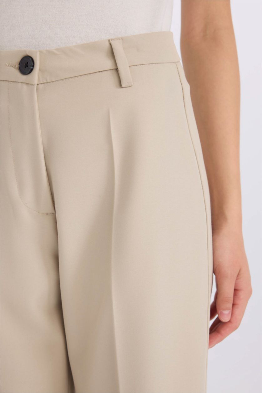 Woman Stone Wide Leg High Waist Standard Length Trousers