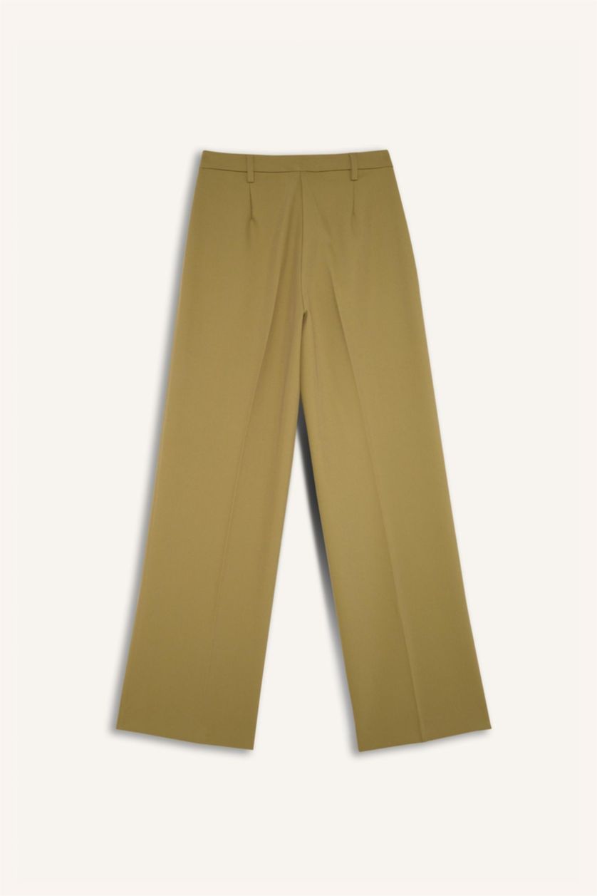 Әйелдерге хаки кең аяқ Шалбар