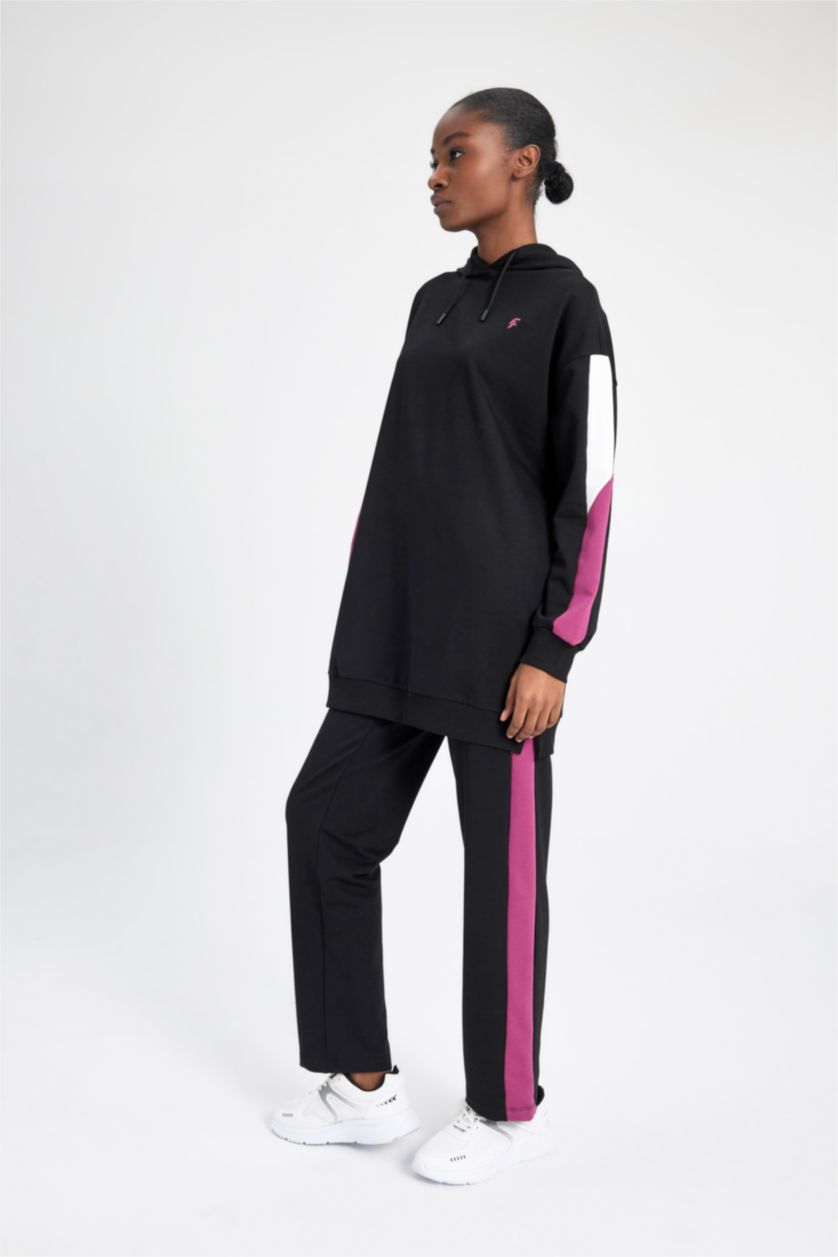 WOMAN Black DeFactoFit Standard Fit Double Pocket Sweatpants