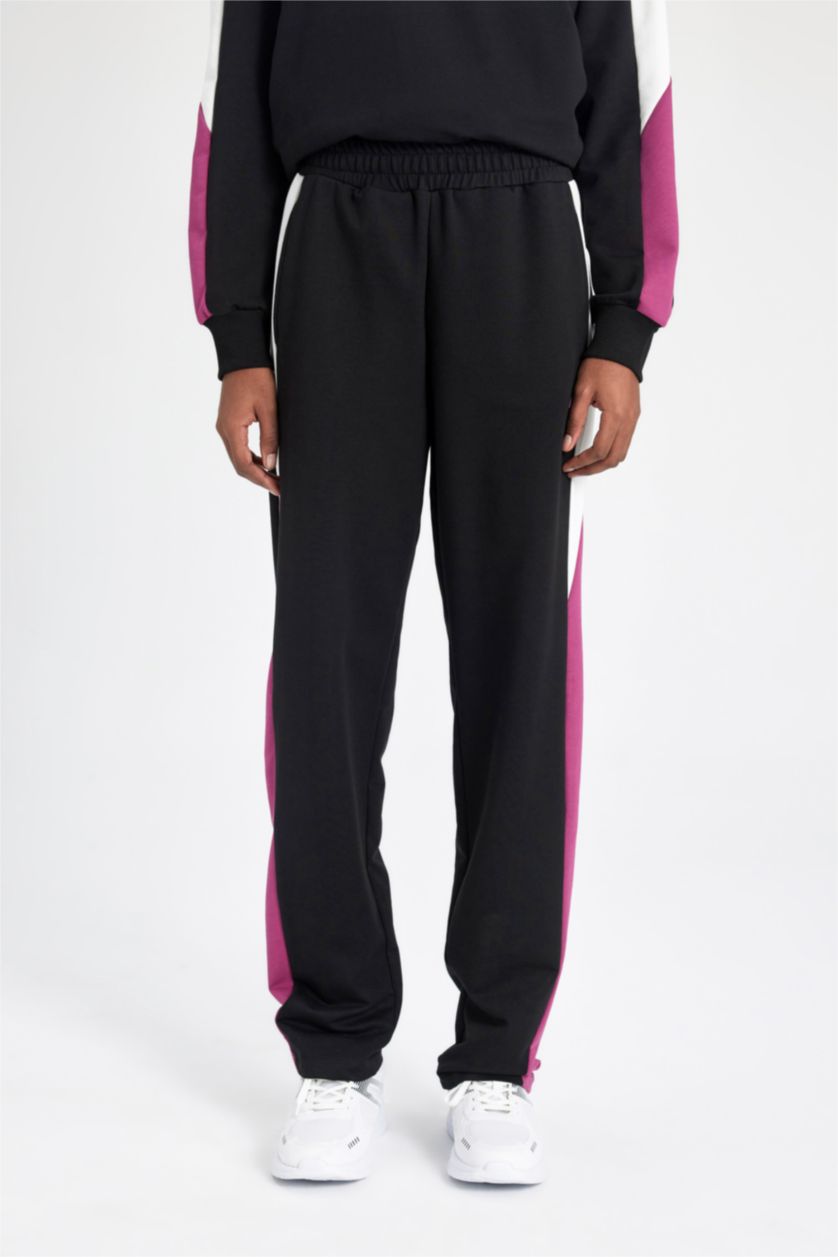 WOMAN Black DeFactoFit Standard Fit Double Pocket Sweatpants