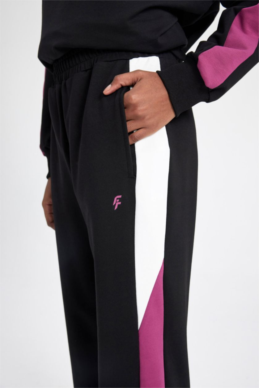 WOMAN Black DeFactoFit Standard Fit Double Pocket Sweatpants