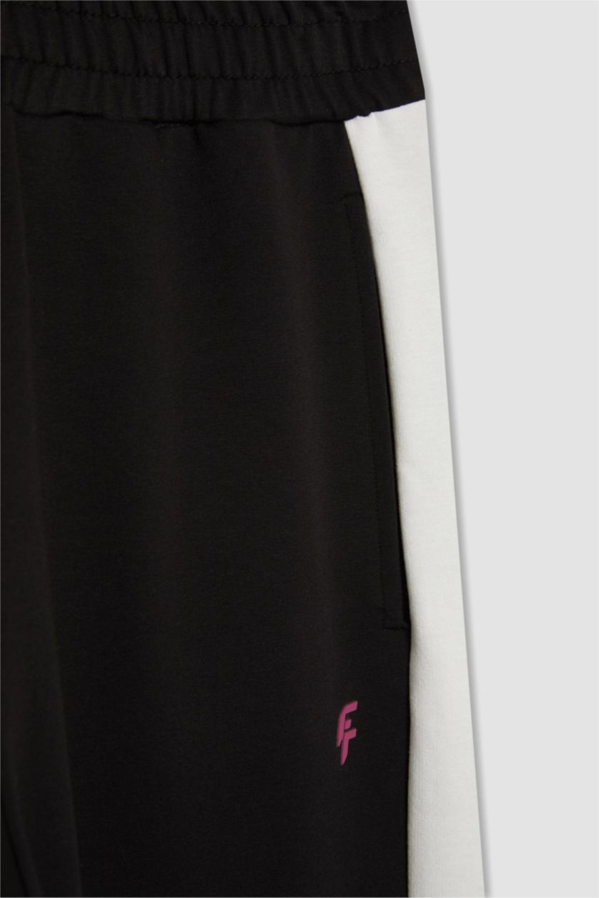 WOMAN Black DeFactoFit Standard Fit Double Pocket Sweatpants