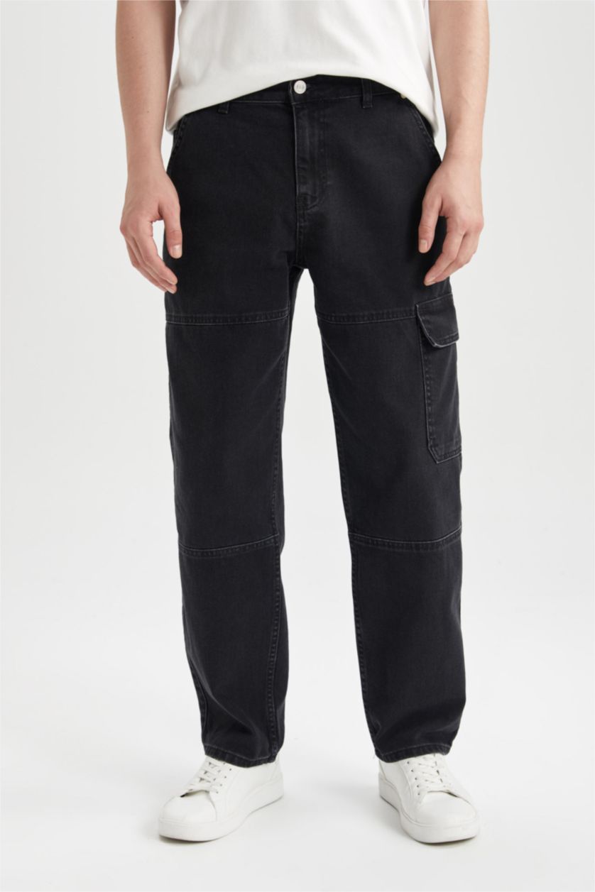 رجال أسود Wide Leg Trousers
