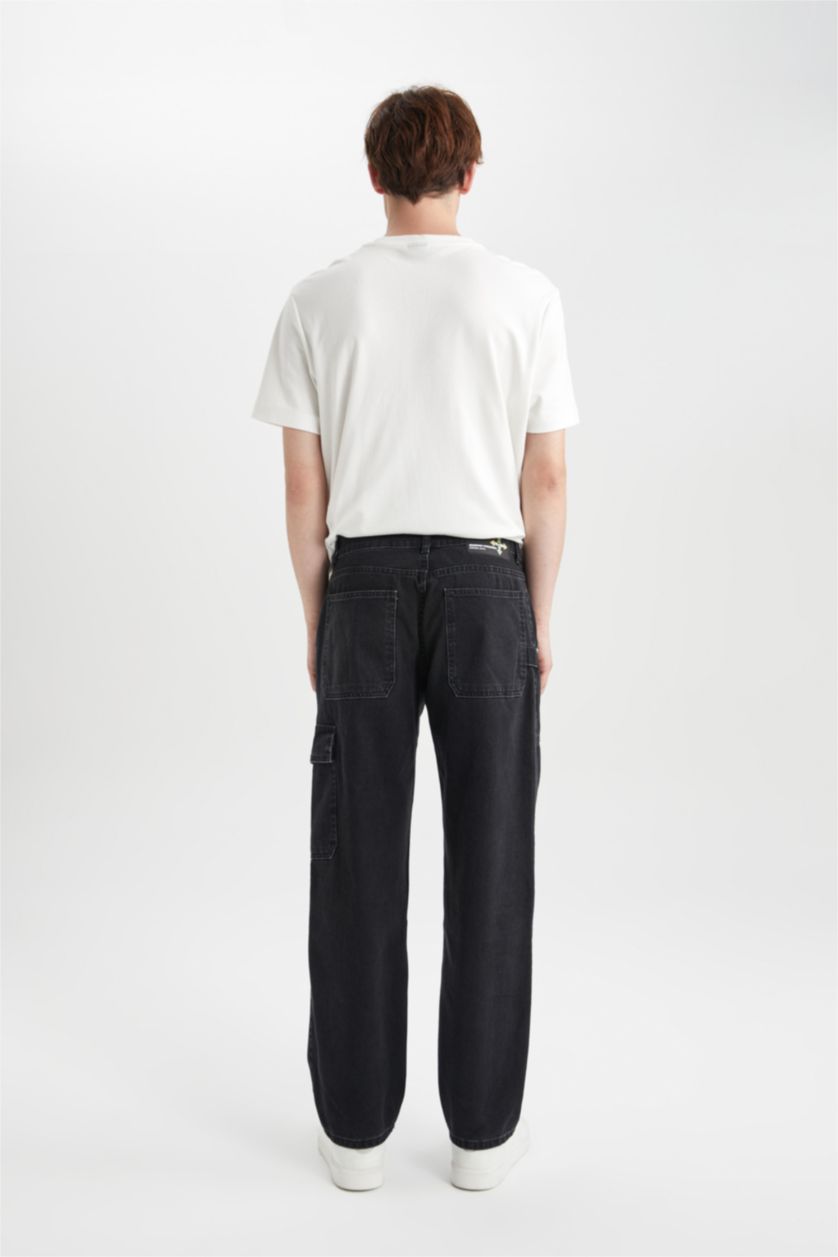 رجال أسود Wide Leg Trousers