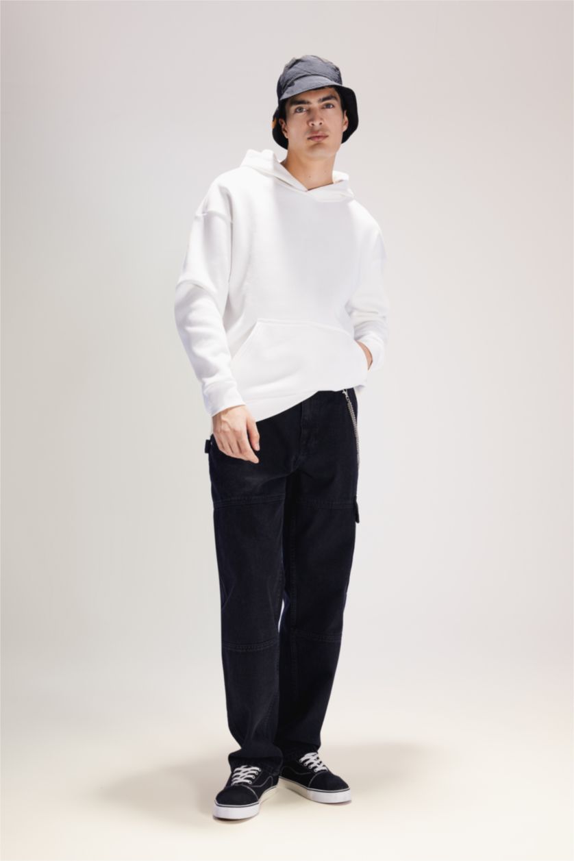 رجال أسود Wide Leg Trousers