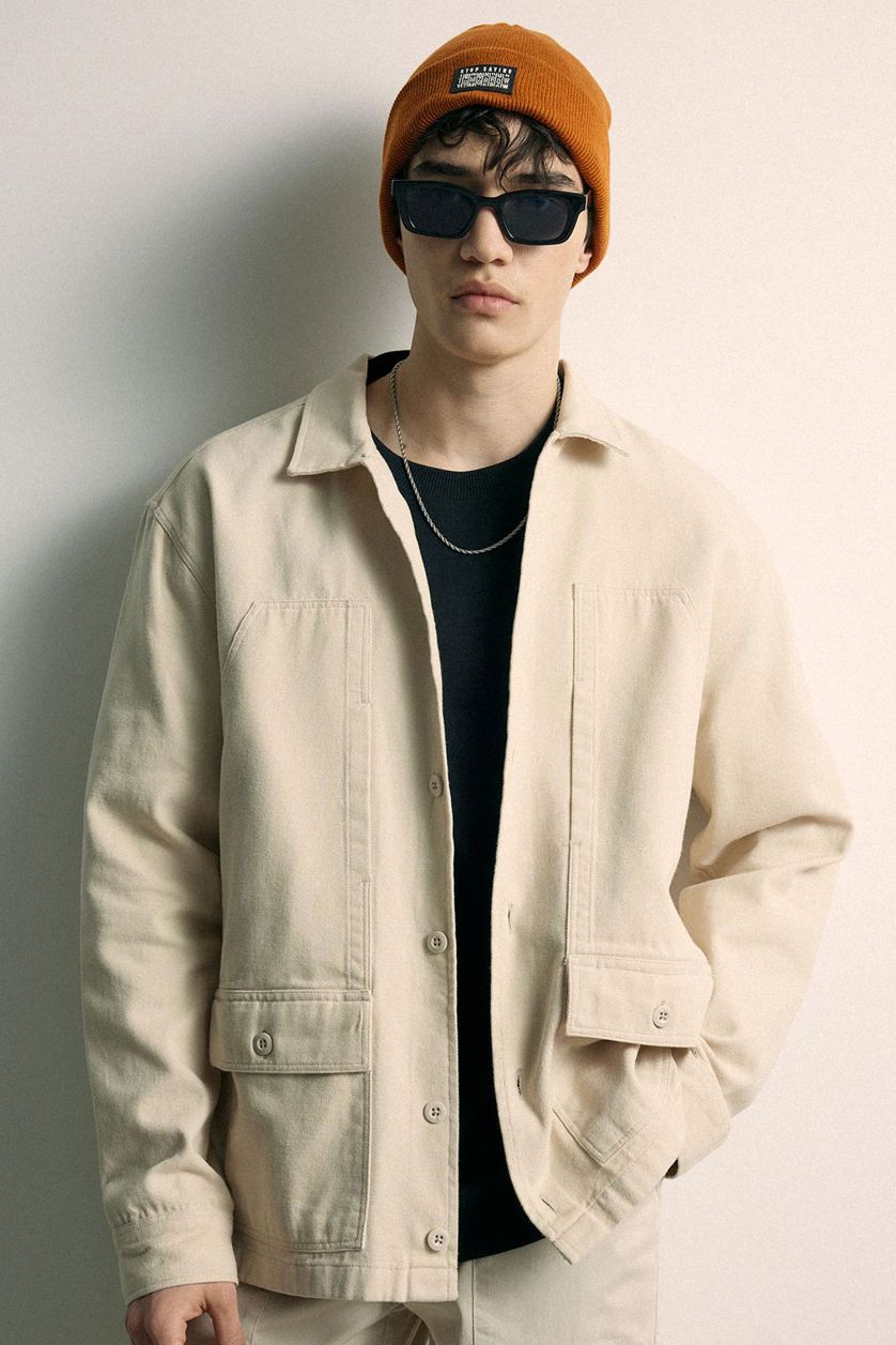 MAN Sand Relax Fit Cotton Long Sleeve Shirt