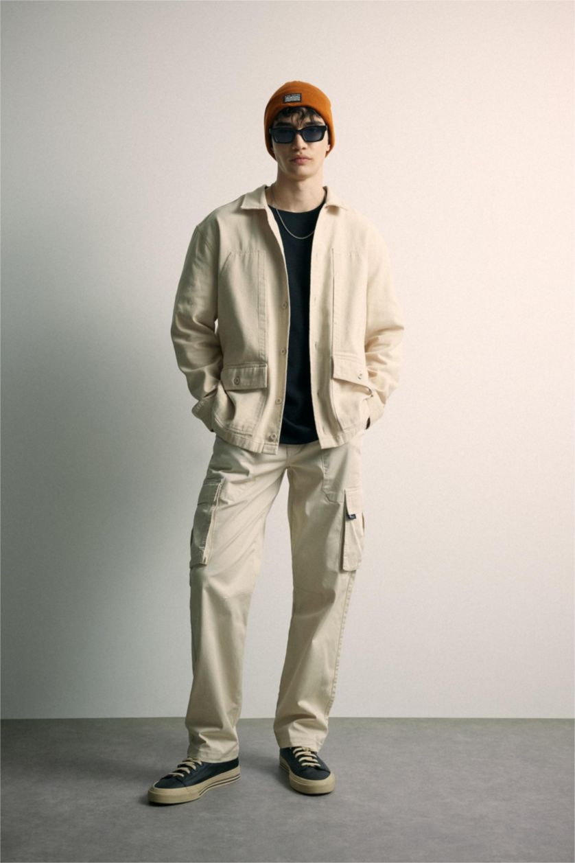 MAN Sand Relax Fit Cotton Long Sleeve Shirt