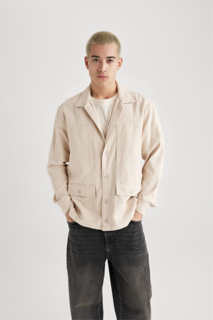 MAN Sand Relax Fit Cotton Long Sleeve Shirt