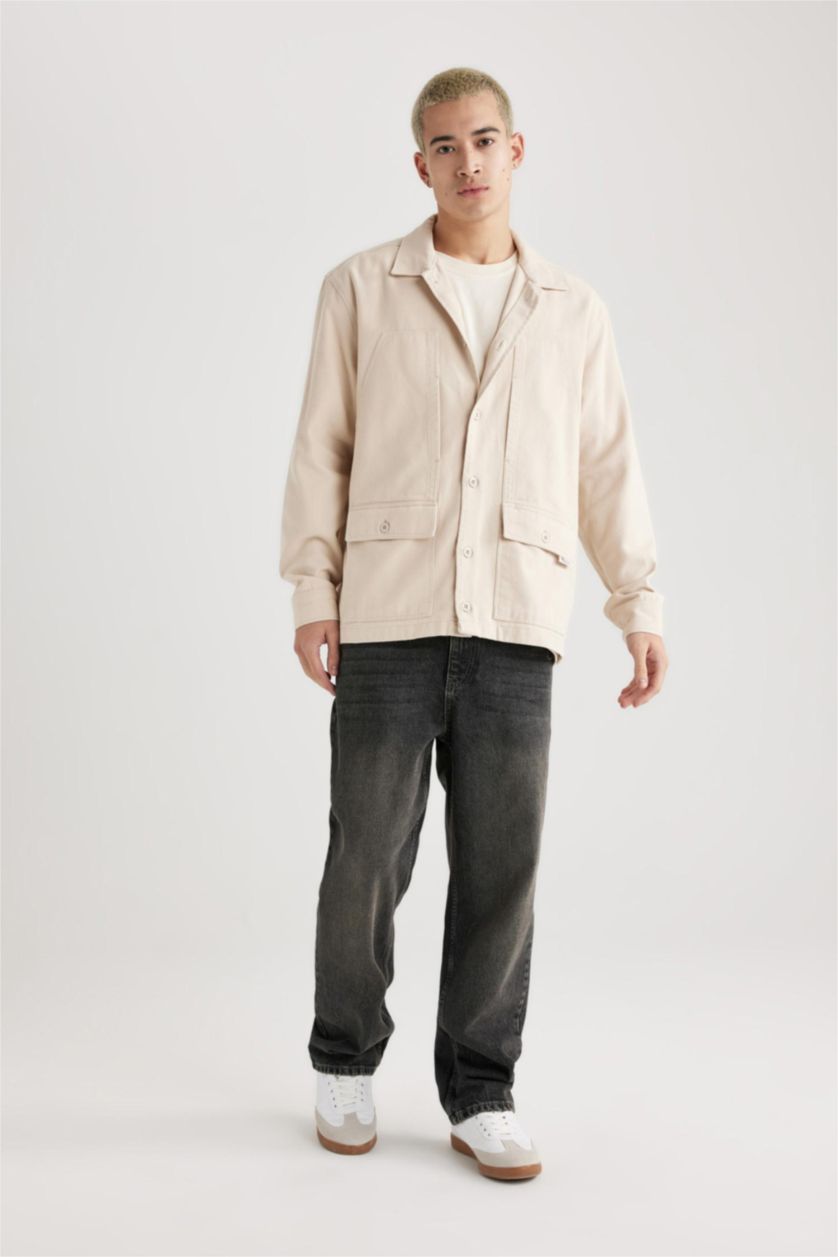 MAN Sand Relax Fit Cotton Long Sleeve Shirt