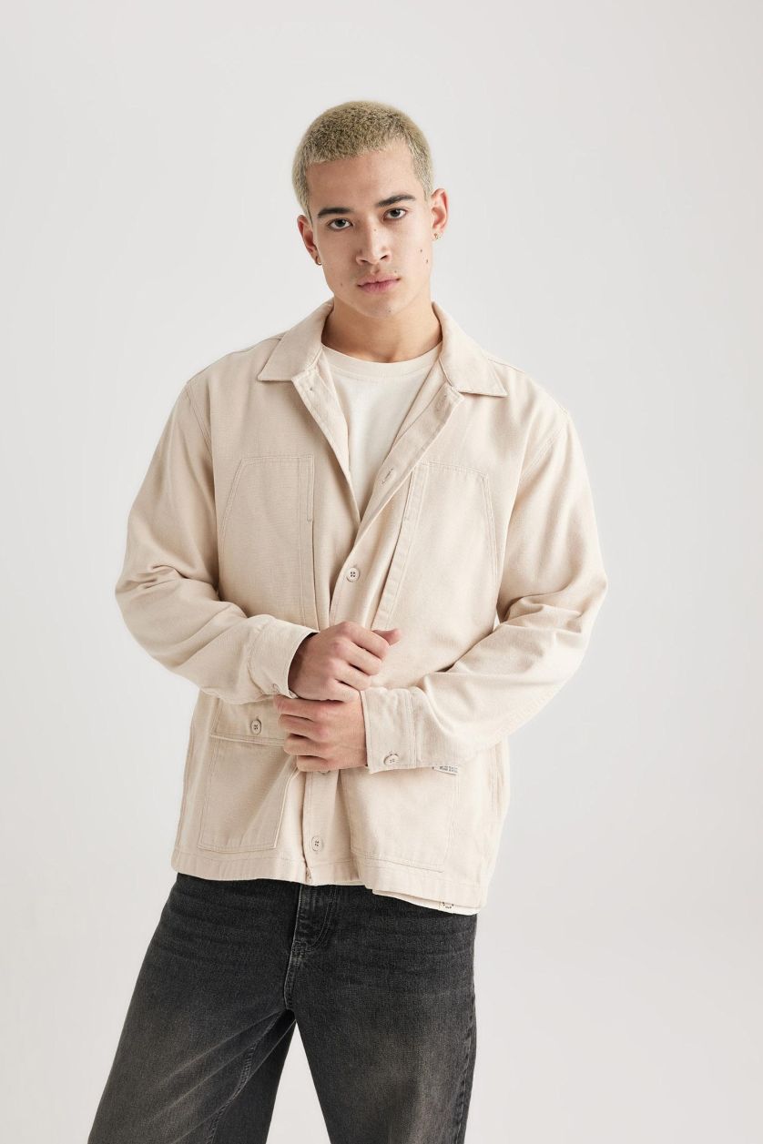 MAN Sand Relax Fit Cotton Long Sleeve Shirt