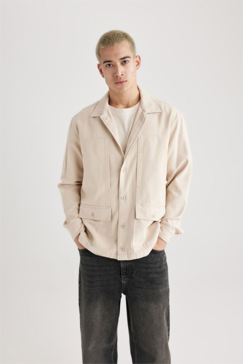 MAN Sand Relax Fit Cotton Long Sleeve Shirt