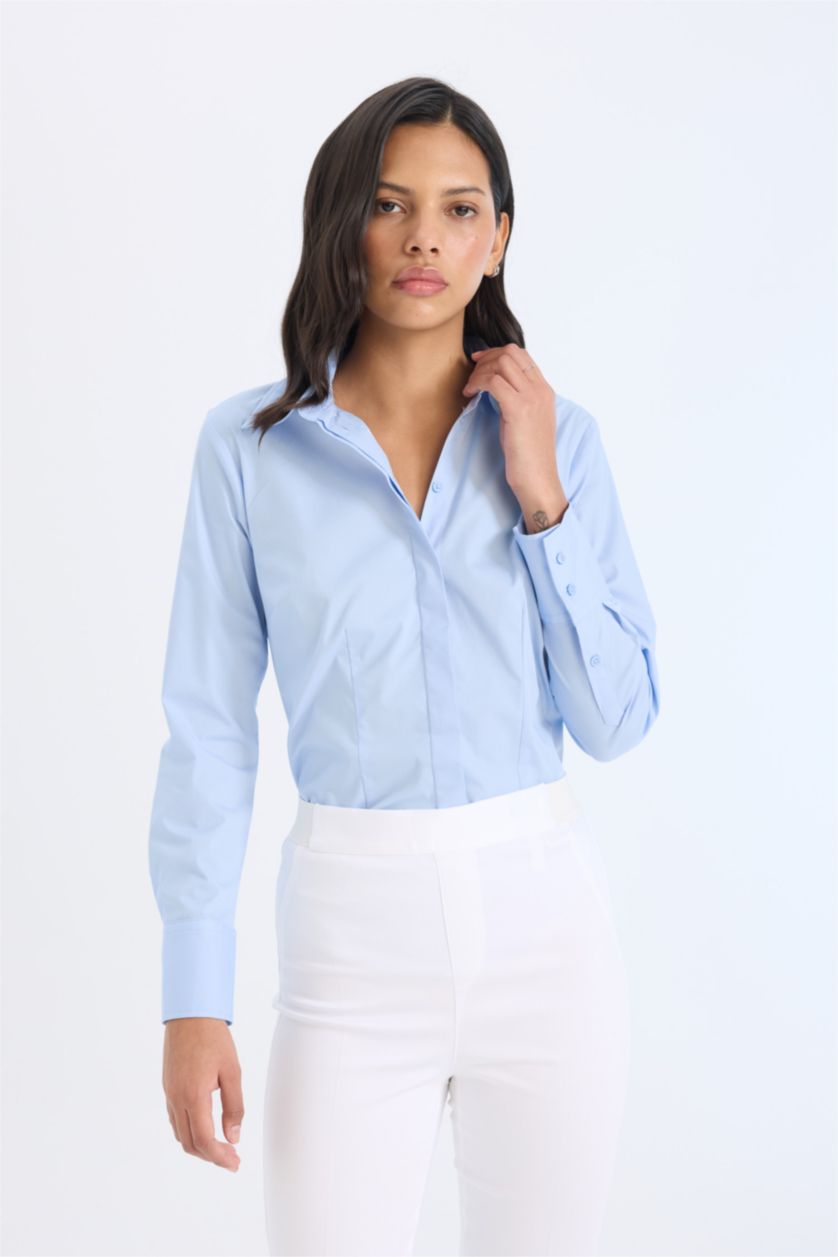 FEMME BLEU Clair Slim Fit Long Sleeve Shirt