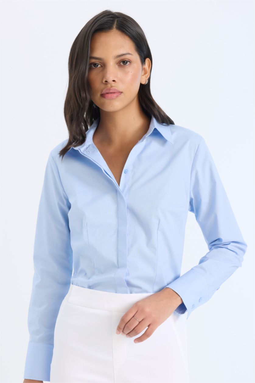 FEMME BLEU Clair Slim Fit Long Sleeve Shirt
