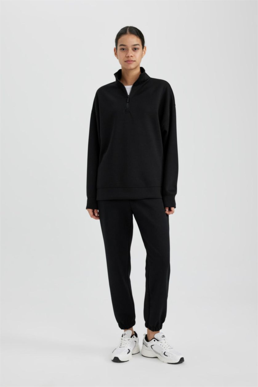 WOMAN Black DeFactoFit Standard Fit Jogger Sweatpants