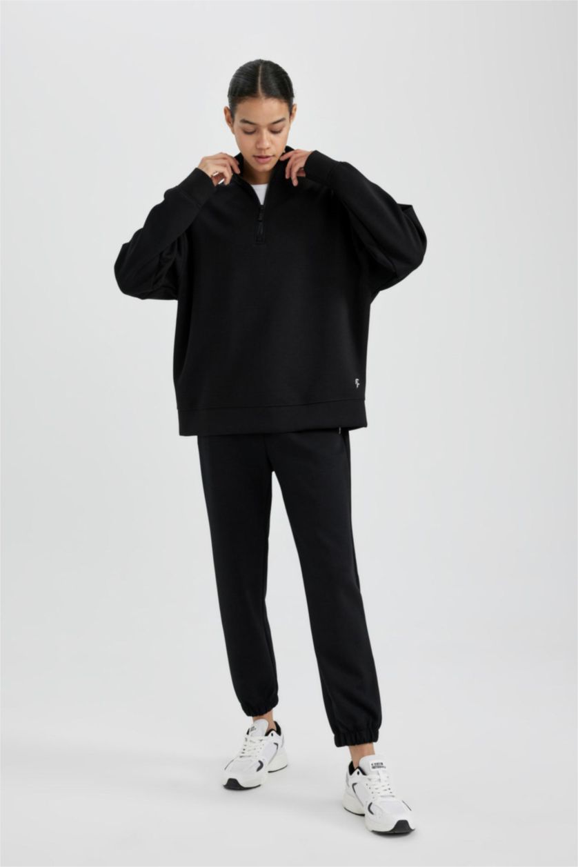 WOMAN Black DeFactoFit Standard Fit Jogger Sweatpants