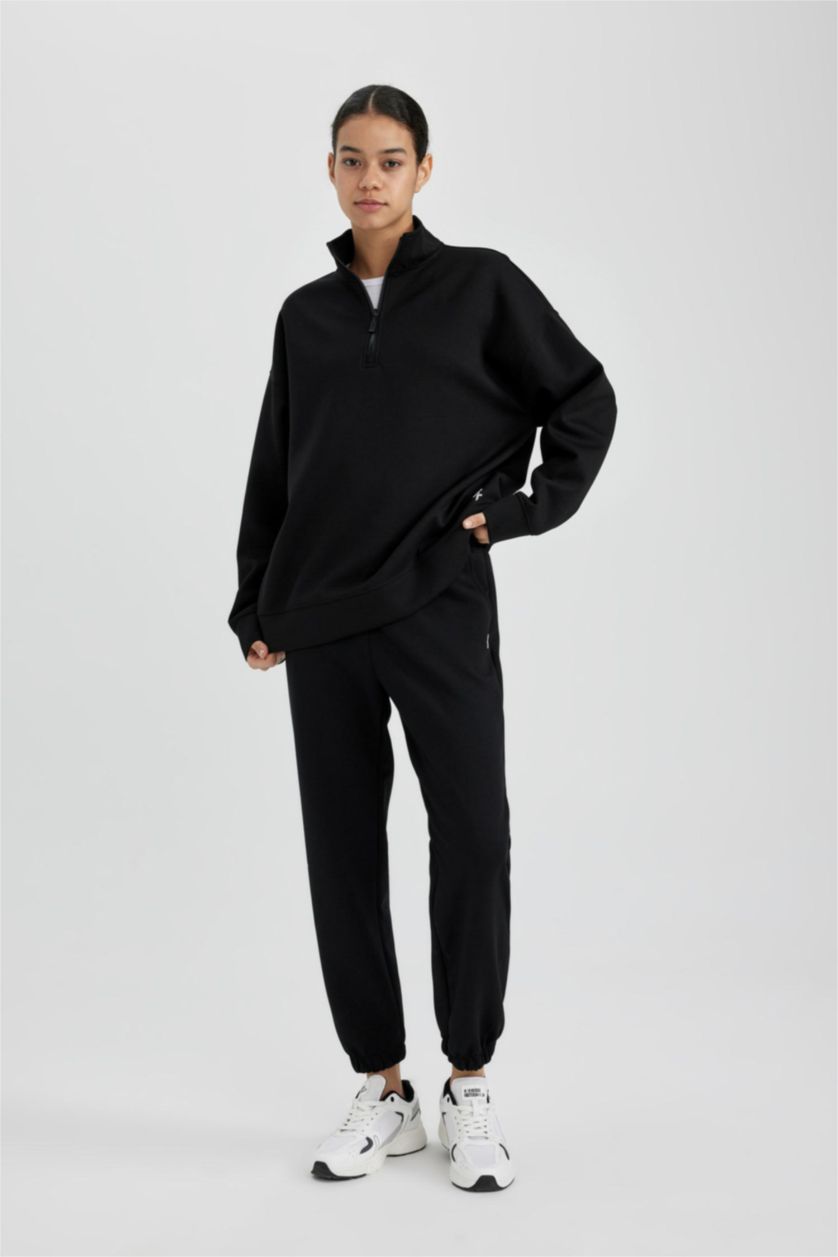 WOMAN Black DeFactoFit Standard Fit Jogger Sweatpants