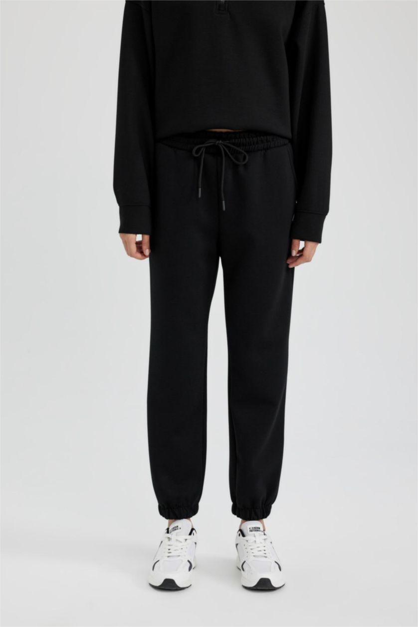 WOMAN Black DeFactoFit Standard Fit Jogger Sweatpants
