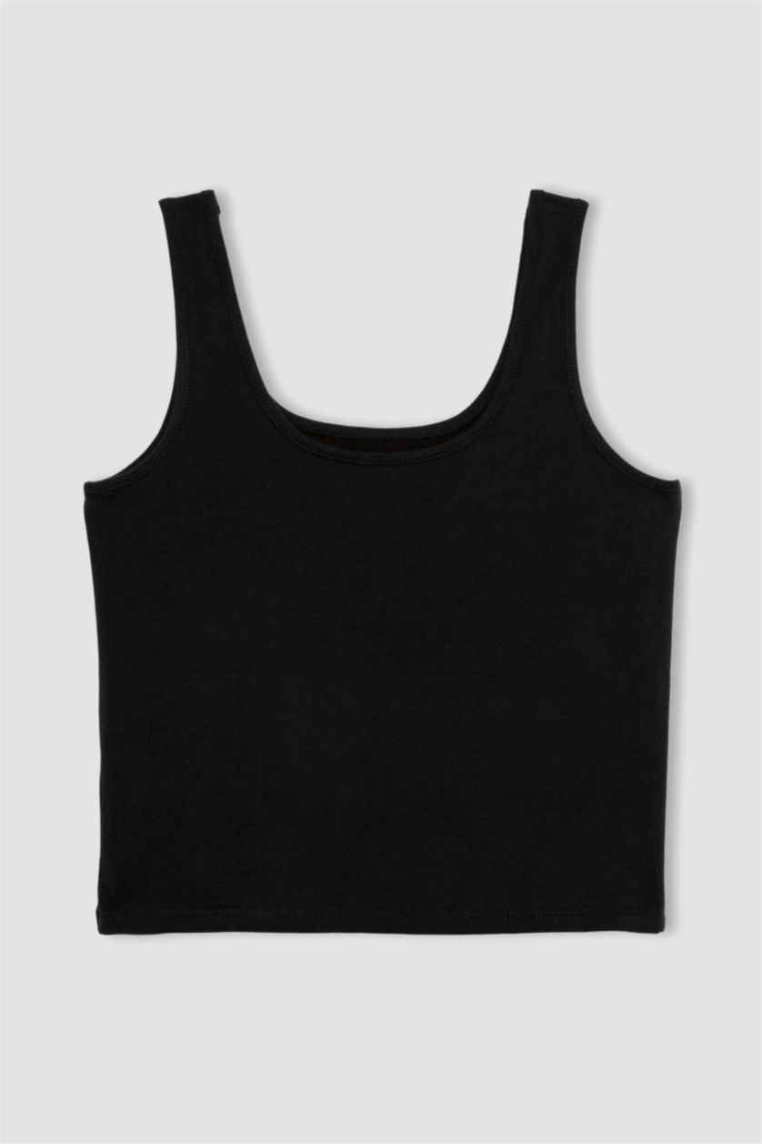 FEMME Noir Débardeur de Sport Jersey Slim imprimé à Col Rond de DeFactofit