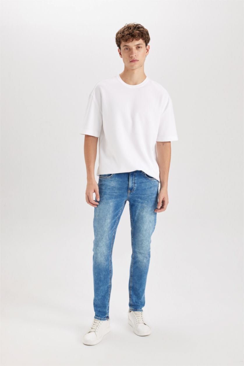 Man Blue Carlo Skinny Fit Normal Waist Jeans