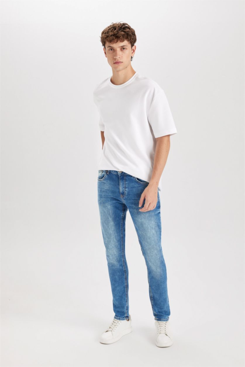 Man Blue Carlo Skinny Fit Normal Waist Jeans