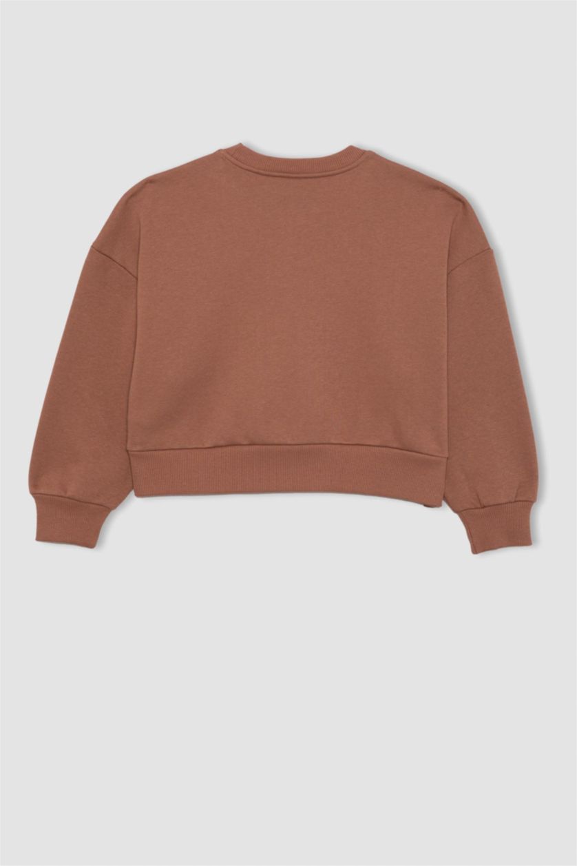 بناتي بني فاتح سويت شيرت بناتي تقيل قصة مريحة