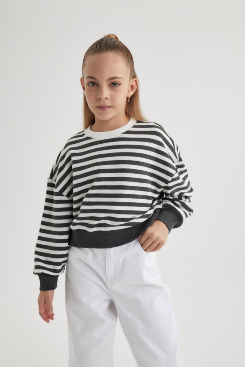 GIRLS & TEENS Anthracite قماش رقيق قصة مريحة