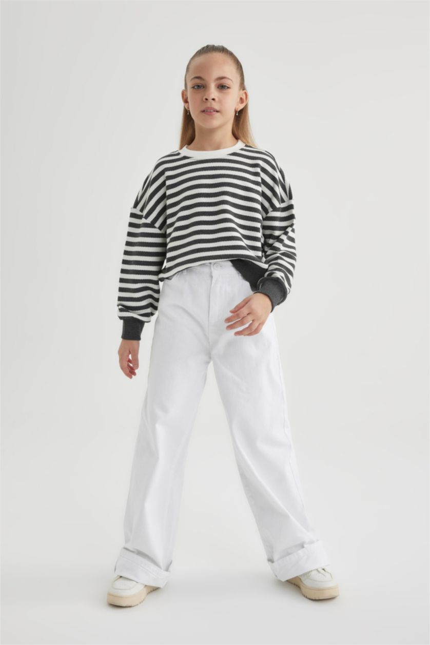 GIRLS & TEENS Anthracite قماش رقيق قصة مريحة