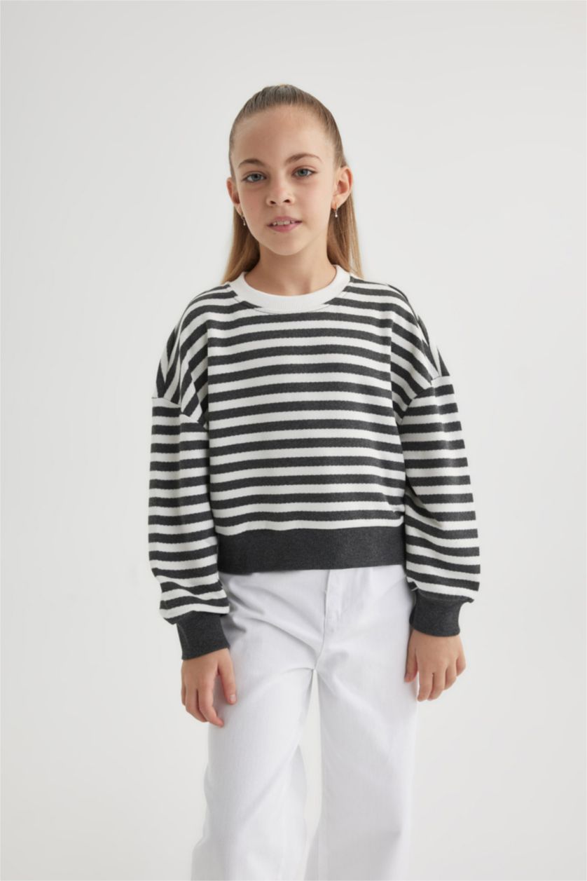 GIRLS & TEENS Anthracite قماش رقيق قصة مريحة