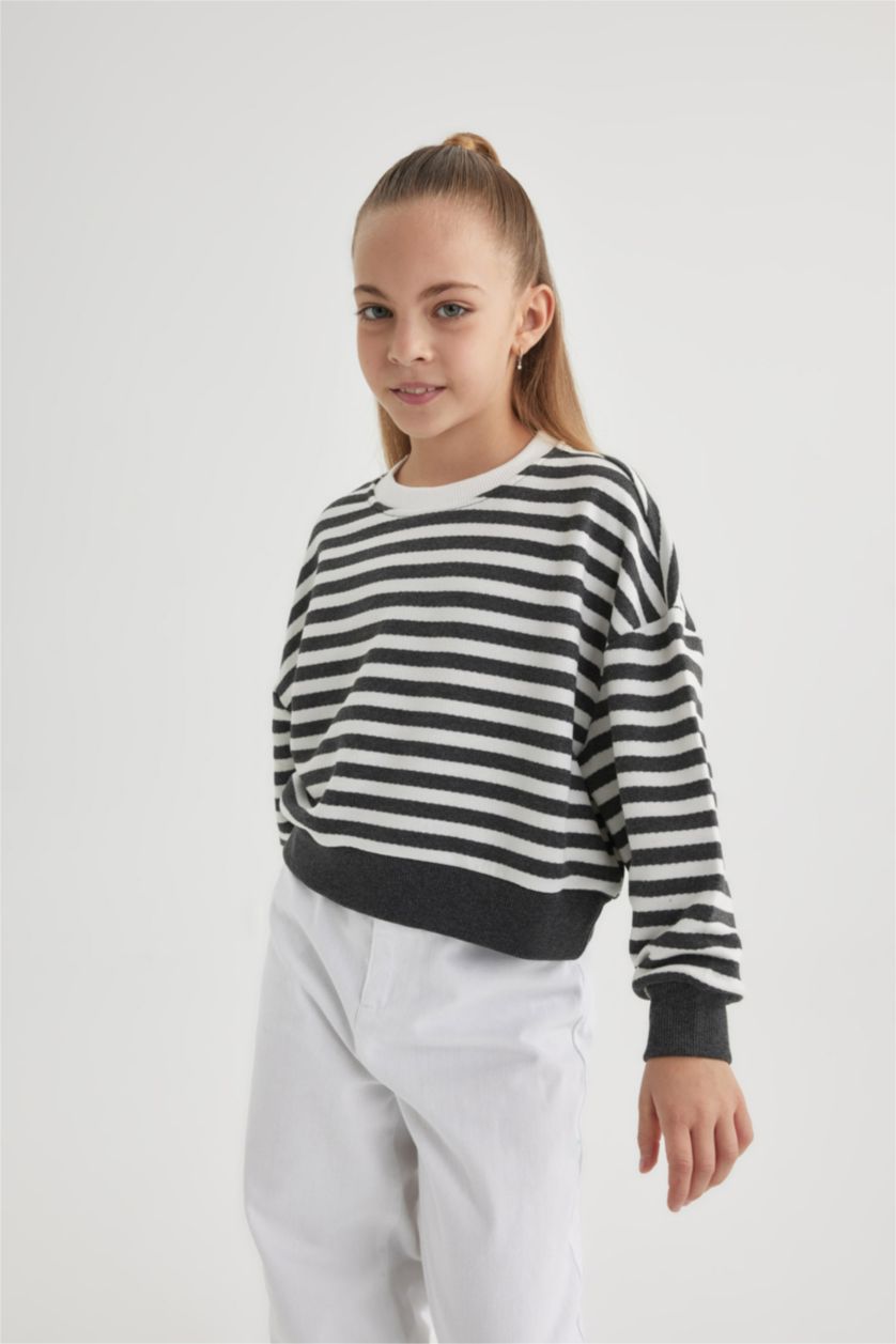 GIRLS & TEENS Anthracite قماش رقيق قصة مريحة