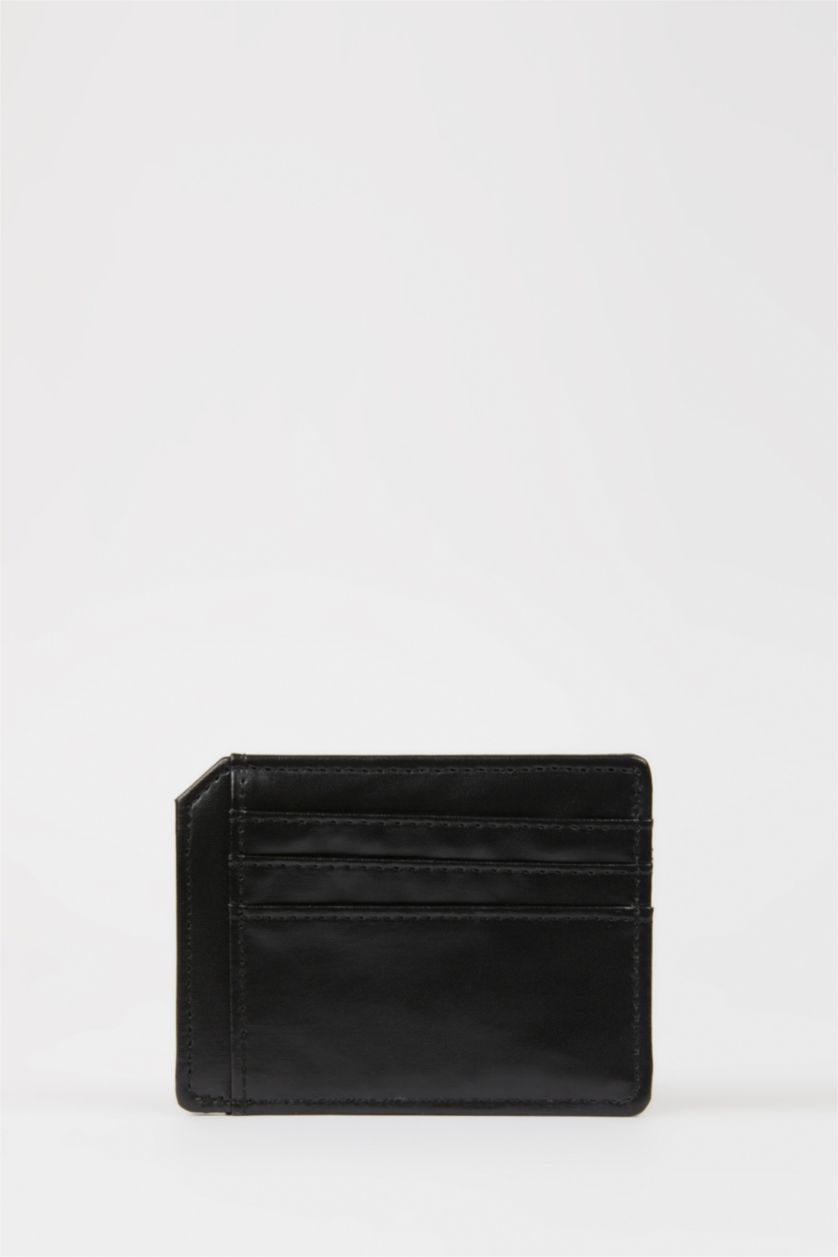 رجال أسود محفظة بطاقات رجالي جلد صناعي