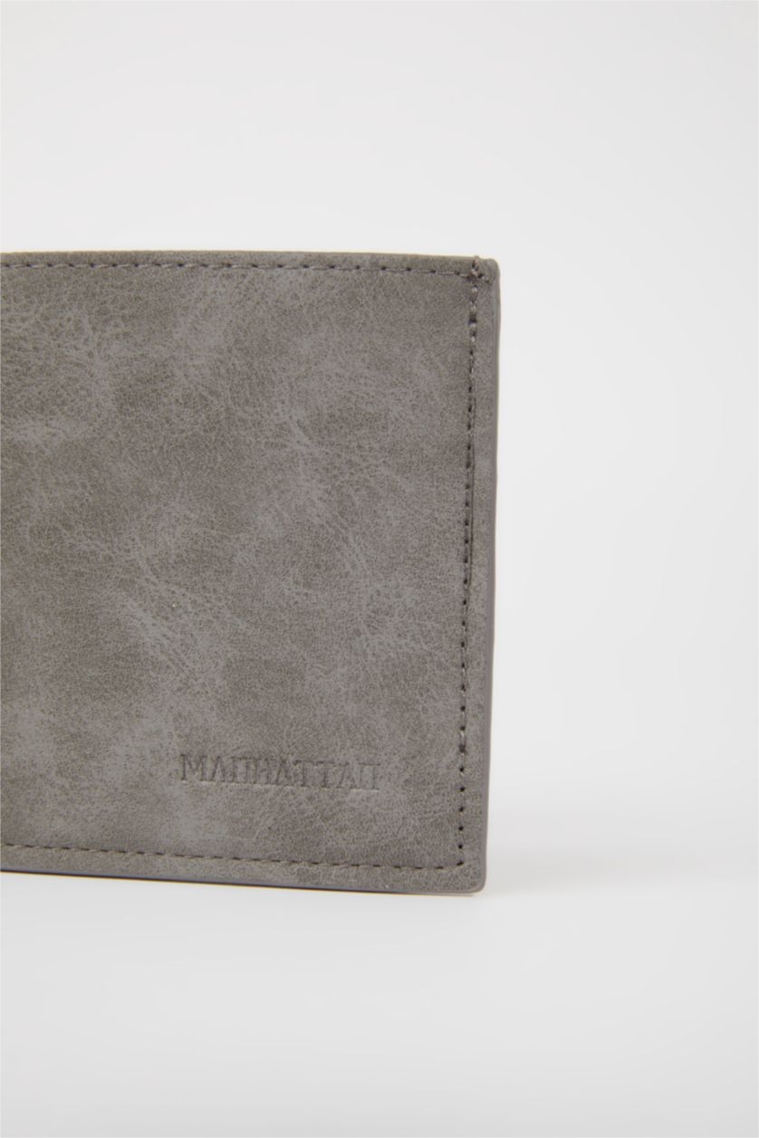 Erkek Gri Erkek Suni Deri Cüzdan