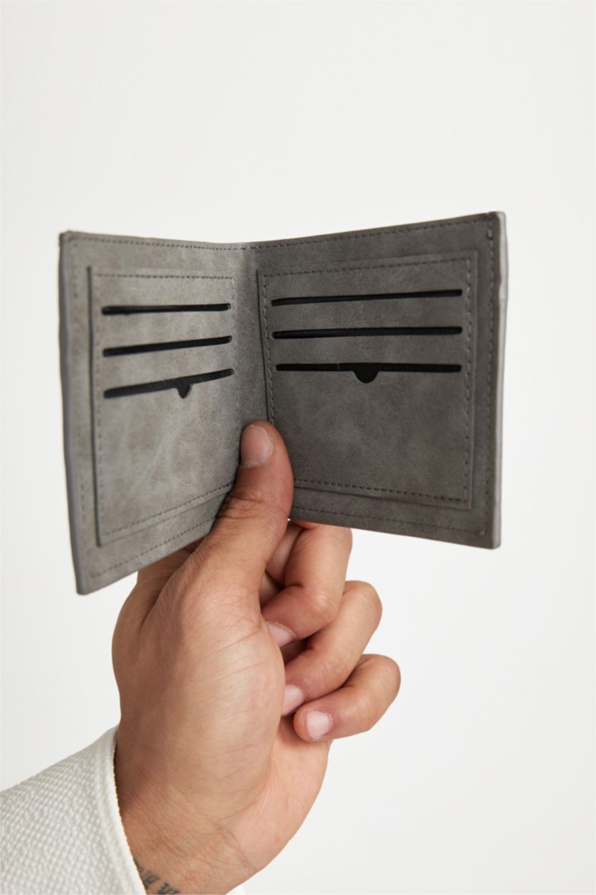 Erkek Gri Erkek Suni Deri Cüzdan