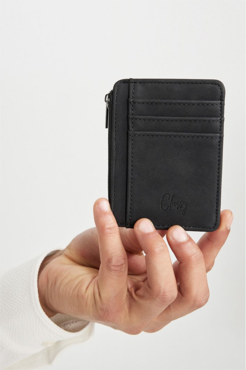 Erkek Siyah Erkek Suni Deri Kartlık