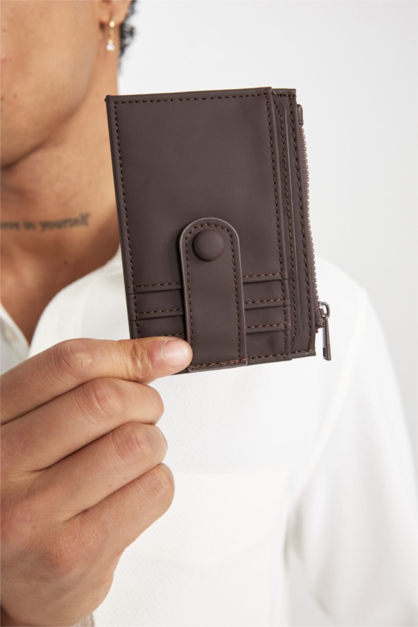 Erkek Kahve Erkek Suni Deri Kartlık