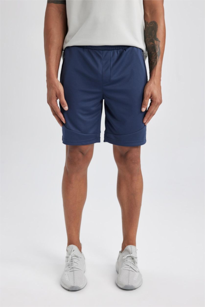 رجال كحلي شورت سليم فيت جيب مضغوط