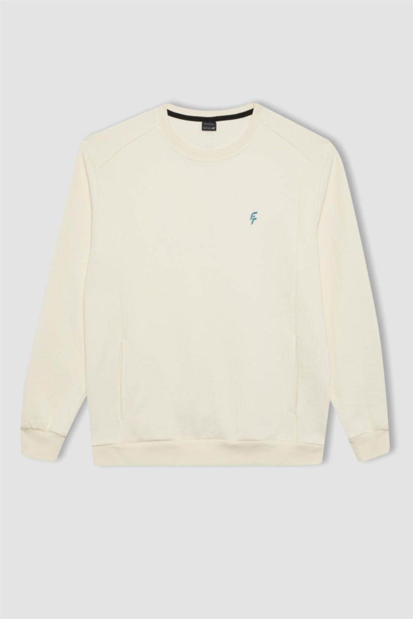 Men Ecru Standard Fit Sweatshirt