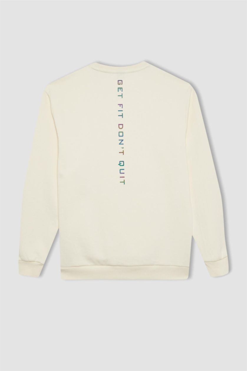 Men Ecru Standard Fit Sweatshirt