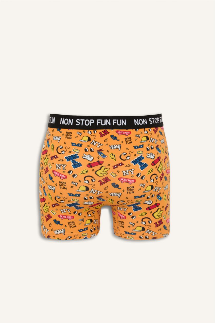 MAN Yellow Regular Fit Patterned 3 Piece Boxers