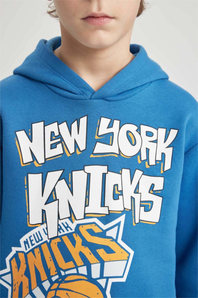 BOYS & TEENS Blue Boy NBA New York Knicks Hooded Thick Sweatshirt