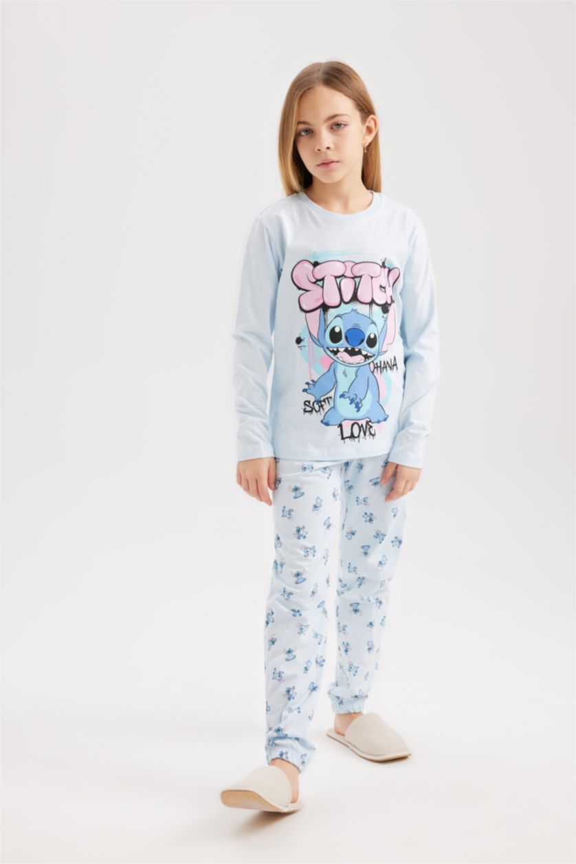 GIRLS & TEENS Light Blue Girl Disney Lilo & Stitch 2 Piece Pajama Set