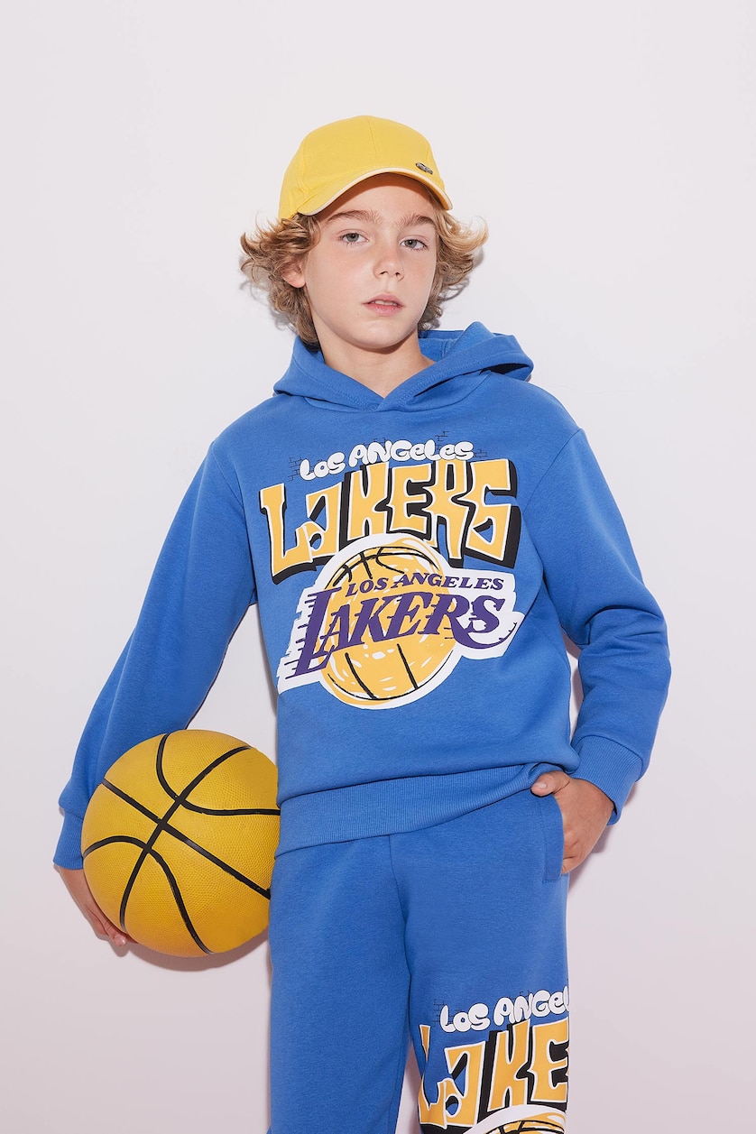 Young Boys - Teen Boys Blue Boy NBA Los Angeles Lakers Hooded Thick Sweatshirt