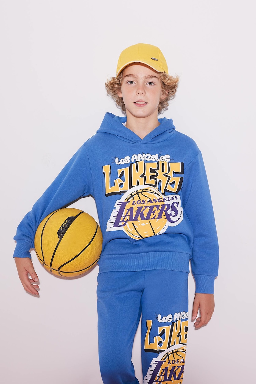 Young Boys - Teen Boys Blue Boy NBA Los Angeles Lakers Hooded Thick Sweatshirt