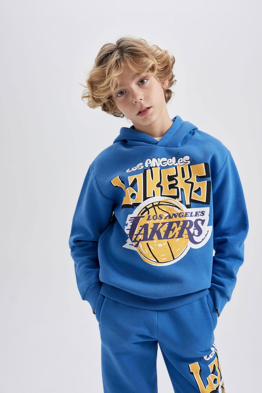 Young Boys - Teen Boys Blue Boy NBA Los Angeles Lakers Hooded Thick Sweatshirt