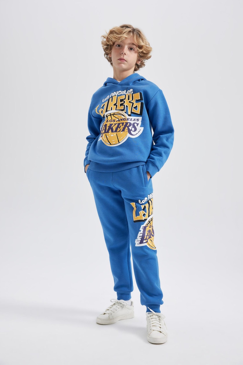 Young Boys - Teen Boys Blue Boy NBA Los Angeles Lakers Hooded Thick Sweatshirt