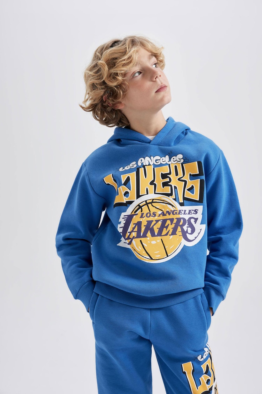 Young Boys - Teen Boys Blue Boy NBA Los Angeles Lakers Hooded Thick Sweatshirt