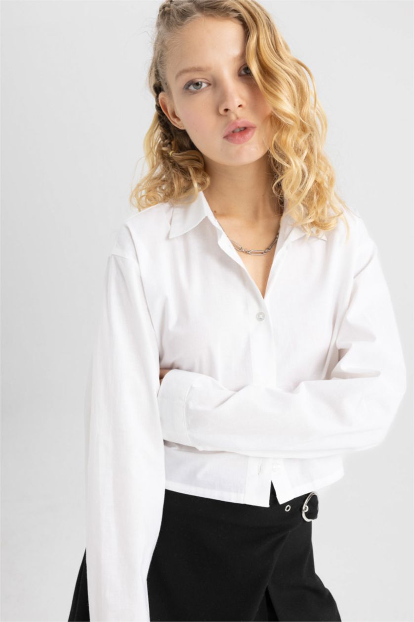 WOMAN White Regular Fit Long Sleeve Shirt