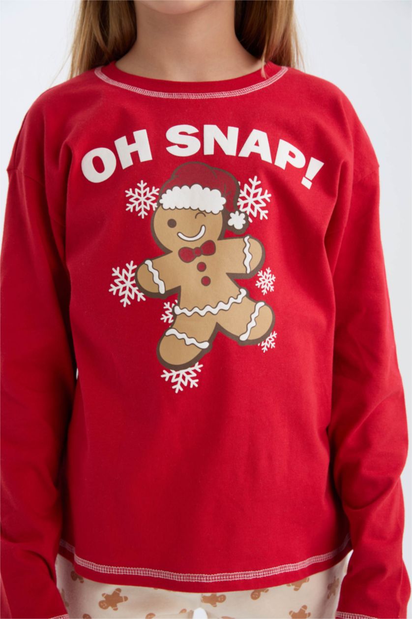 FILLES Rouge Ensemble Pyjama de Noël Top à col rond et manches longues et Pantalon pour Fille